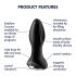 Satisfyer Rotator Plug 2 - vibrator anal cu perle, reîncărcabil (negru) 