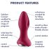 Satisfyer Rotator Plug 2 - dop anal cu bile, reîncărcabil (roșu)