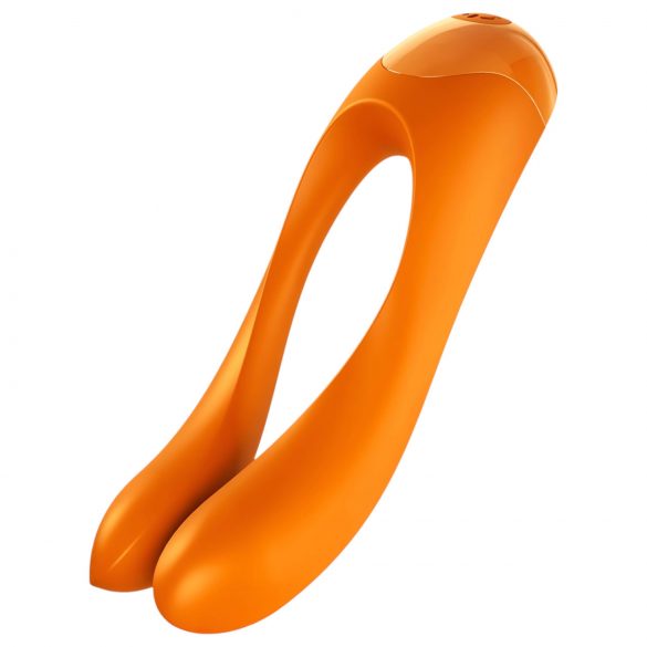 Satisfyer Candy Cane - vibrator cu două brațe, reîncărcabil și rezistent la apă (portocaliu)