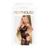 Set sexy din dantelă și plasă, cu bretele - Penthouse Hottie (negru)  - XL