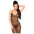 / Penthouse Love on Fire - body strălucitor transparent cu chilot tanga (negru)