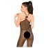 / Penthouse Love on Fire - body strălucitor transparent cu chilot tanga (negru)