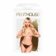 Penthouse Hot Getaway - tanga din dantelă, deschis, cu fundiță (negru)  - L/XL