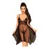 Penthouse Naughty Doll - Rochie și tanga din dantelă (negru)  - M/L