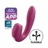 Satisfyer Sunray - vibrator cu acumulator și vibrații de aer, 2 în 1 (roșu) 