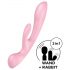 Satisfyer Triple Oh - vibrator cu braț pentru clitoris, reîncărcabil (roz)