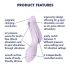 Satisfyer Curvy Trinity 2 - vibrator 2 în 1 cu acumulator și unde de aer (mov) 