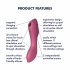 Satisfyer Curgy Trinity 3 - vibrator 2 în 1 cu unde de aer (roșu) 