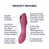 Satisfyer Curvy Trinity 3 - vibrator 2în1 cu unde de aer, cu acumulator (roșu)