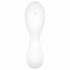 Satisfyer Curvy Trinity 5+ - vibrator inteligent cu unde de aer 2 în 1 (alb) 