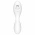 Satisfyer Curvy Trinity 5+ - vibrator inteligent cu unde de aer 2 în 1 (alb) 