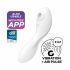 Satisfyer Curvy Trinity 5+ - vibrator inteligent cu unde de aer 2 în 1 (alb) 