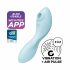 Satisfyer Curvy Trinity 5+ - vibrator inteligent cu unde de aer 2in1 (albastru) 