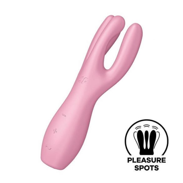 Satisfyer Threesome 3 - vibrator pentru clitoris cu acumulator (roz) 