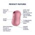 Satisfyer Cotton Candy - vibrator clitoridian cu unde de presiune, cu acumulator (coral)