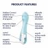 Satisfyer Vibrator cu Pompare Air 5 - inteligent (albastru) 