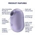 Satisfyer Pro To Go 2 - stimulator pentru clitoris cu unde de aer, cu acumulator (violet)