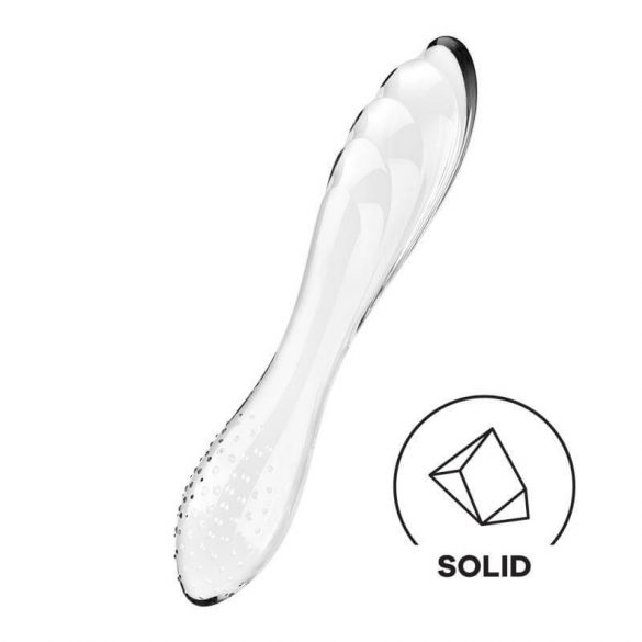 Satisfyer Dazzling Crystal 1 - Dildo din sticlă cu două capete (transparent) 