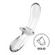 Satisfyer Double Crystal - dildo din sticlă cu două capete (transparent) 