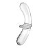 Satisfyer Double Crystal - dildo din sticlă cu două capete (transparent) 