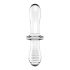 Satisfyer Double Crystal - dildo din sticlă cu două capete (transparent) 