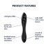 Satisfyer Dazzling Crystal 1 - Dildo din sticlă cu două capete (negru) 