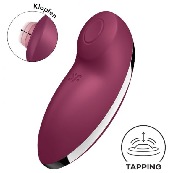 Satisfyer Tap & Climax 2 - 2în1 stimulator de clitoris și vibrator (roșu)