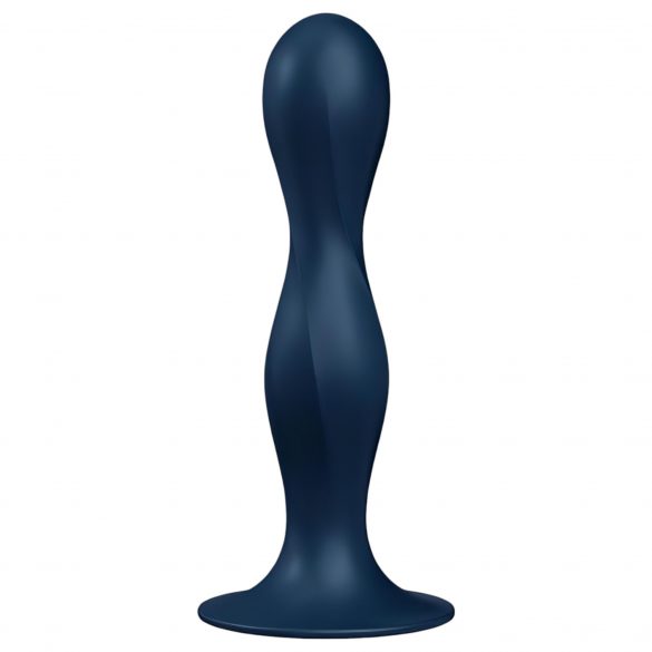 Dildo ponderat cu ventuză Satisfyer Double Ball-R (albastru închis) 