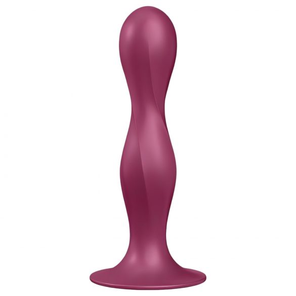 Satisfyer Double Ball-R - dildo ponderat cu bază de aspirație (roșu)