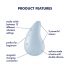 Satisfyer Dew Drop - vibrator clitoridian reîncărcabil și rezistent la apă (albastru) 