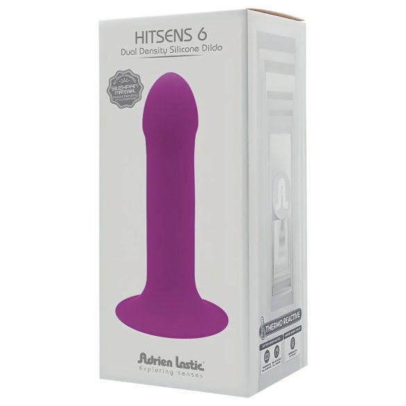 Hitsens 6 - dildo apos cu ventuză și gland flexibil (violet)