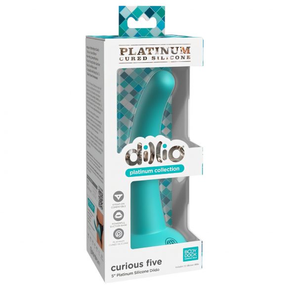 Dillio Curious Five - dildo din silicon (15cm) - turcoaz