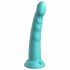 Dillio Slim Seven - dildo stimulator cu ventuză (20cm) - turcoaz 