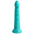 Dillio Slim Seven - dildo stimulant cu ventuză (20cm) - turcoaz