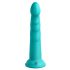 Dillio Slim Seven - dildo stimulator cu ventuză (20cm) - turcoaz 