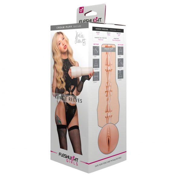 Fleshlight Kenzie Reeves Creampuff - vagină artificială realistă (natur)