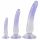 Set dildo de antrenament anal Crystal Clear - 3 buc (translucid-albastru) 