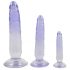 Set dildo de antrenament anal Crystal Clear - 3 buc (translucid-albastru) 