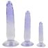 Set dildo de antrenament anal Crystal Clear - 3 buc (translucid-albastru) 