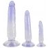 Set dildo de antrenament anal Crystal Clear - 3 buc (translucid-albastru) 