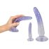 Set de dildo-uri anale transparente-blue (3 piese)