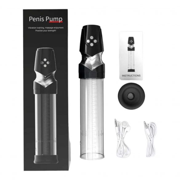 Pompă automată pentru penis Lonely Voice (transparent-negru) 