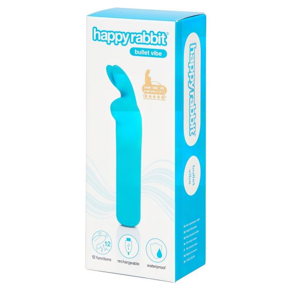 Vibrator tip baston cu iepuraș și acumulator Happyrabbit (albastru) 