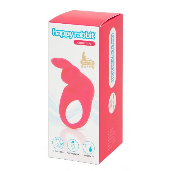 Inel vibrator pentru penis Happyrabbit - reîncărcabil (roz) 