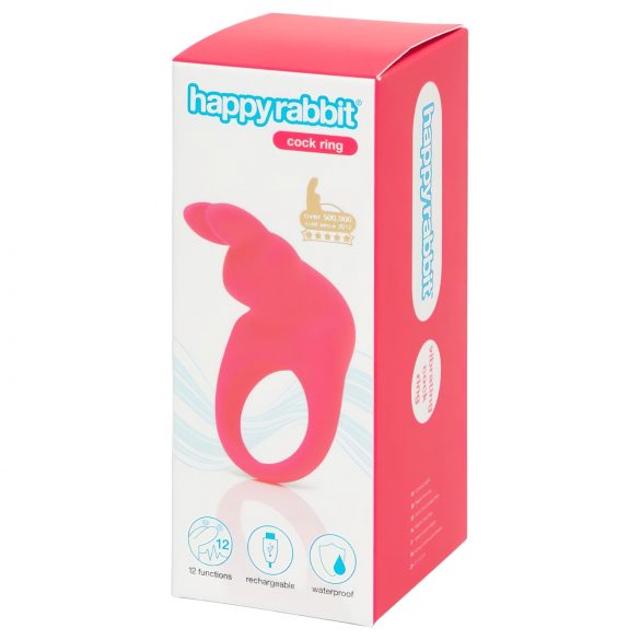 Inel vibrator pentru penis Happyrabbit - reîncărcabil (roz) 