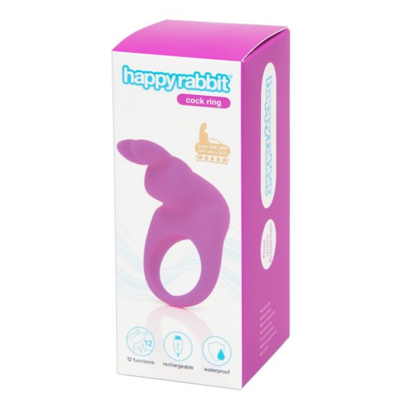 Inel vibrational pentru penis Happyrabbit - mov, reîncărcabil 