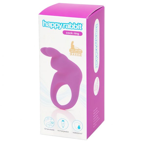 Inel vibrational pentru penis Happyrabbit - mov, reîncărcabil 