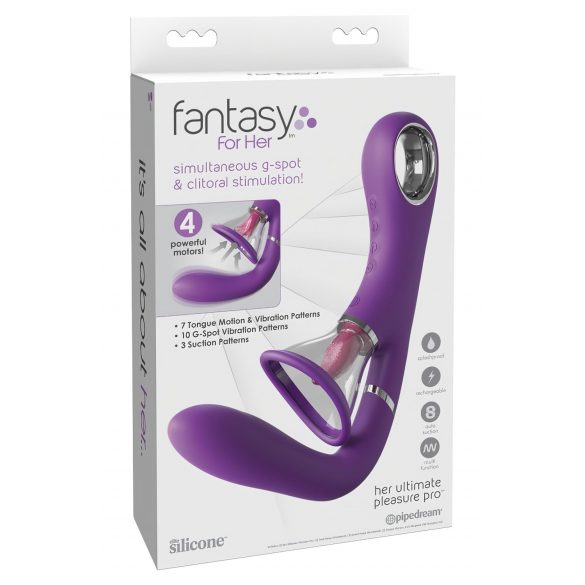 Fantasy For Her - Vibrator G-punct și stimulator clitoridian cu 4 motoare (mov) 