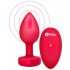 b-vibe heart - vibrator anal cu acumulator și telecomandă (roșu)