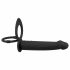 Vibrator anal dublu Black Velvets Double F cu prindere (negru) 